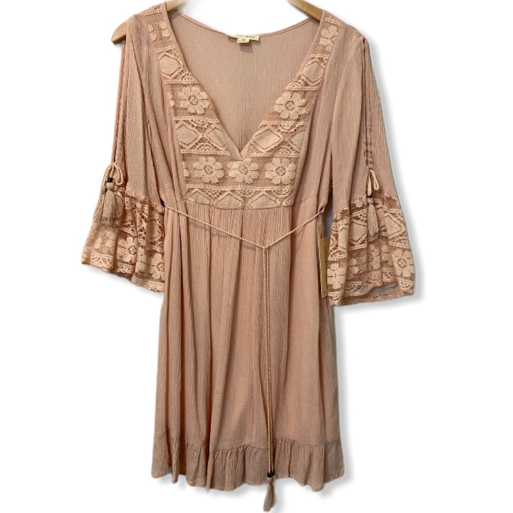 Double Zero Pink Boho Gauze Tunic NWT Medium